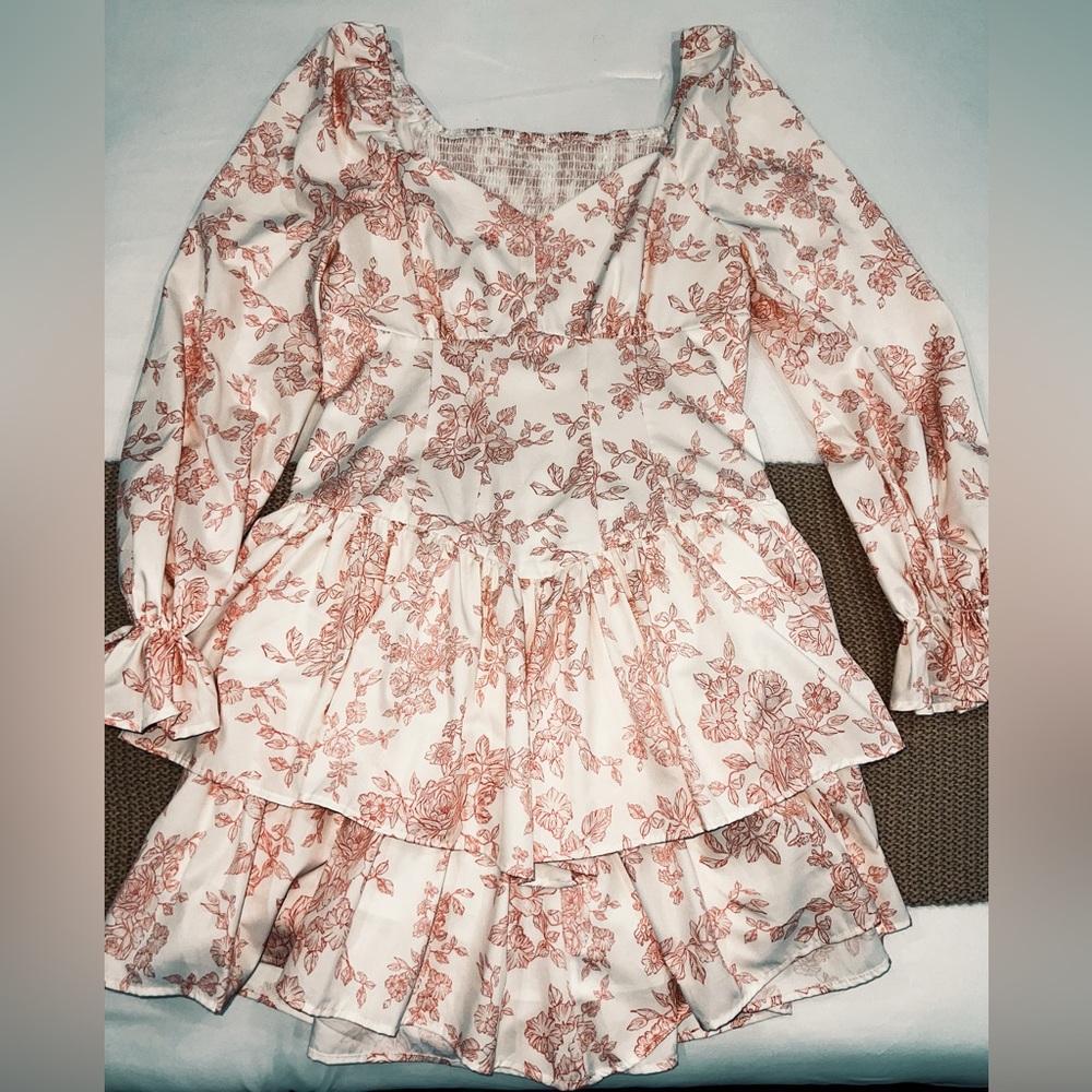 SHEIN pink ruffled babydoll dress